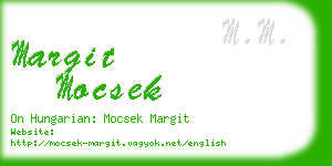 margit mocsek business card